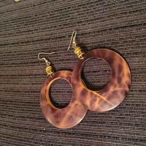 Large brown earrings